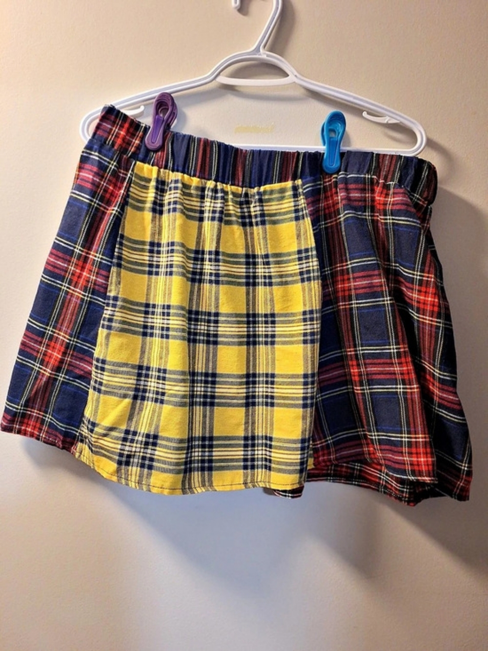 Plaid Color Block Skirt